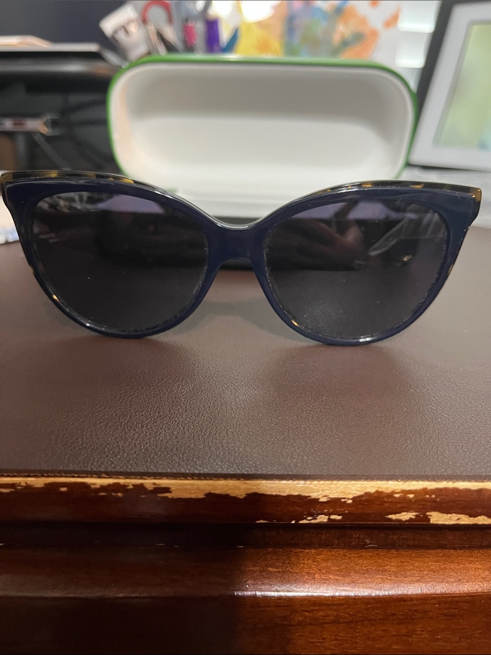 Kate Spade Women’s Cat-Eye Sunglasses in Dark Blue/Tortoise NWOT